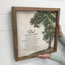 Load image into Gallery viewer, Dad is Like a Tree - Fathers Day Gift - Dad Poem with Frame